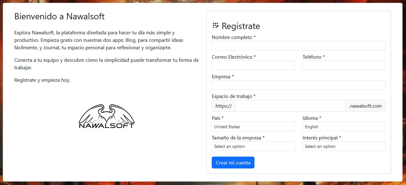 Registro abierto en Nawalsoft